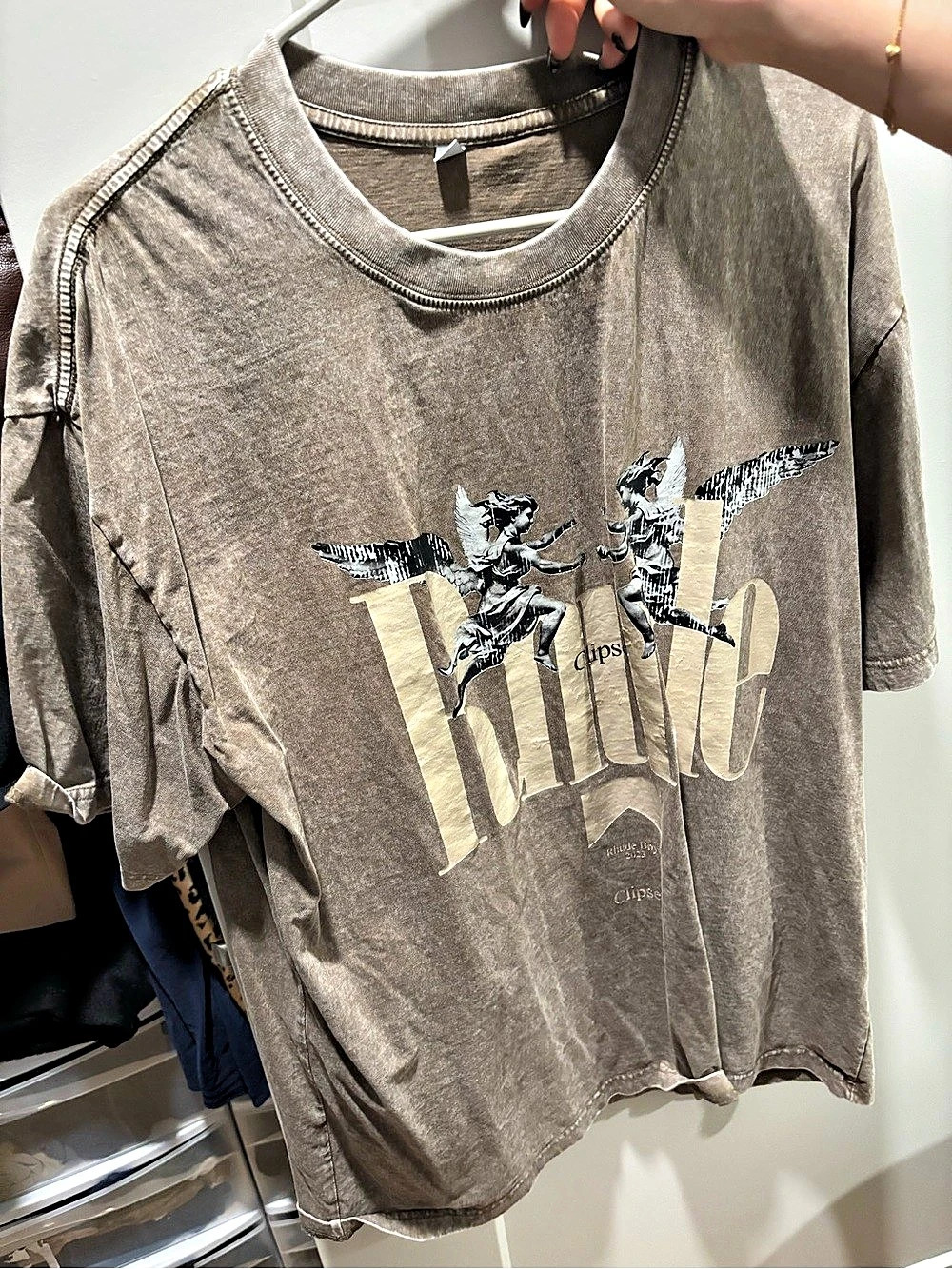 Rhude Angel T-Shirt Graphic Short Sleeve Tee Brown